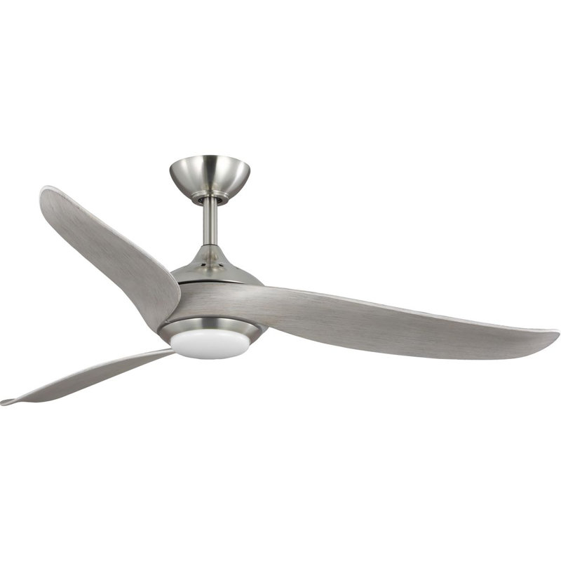 Conte 52'' Ceiling Fan with LED Lights, Gray Weathered Wood, Brushed Nickel