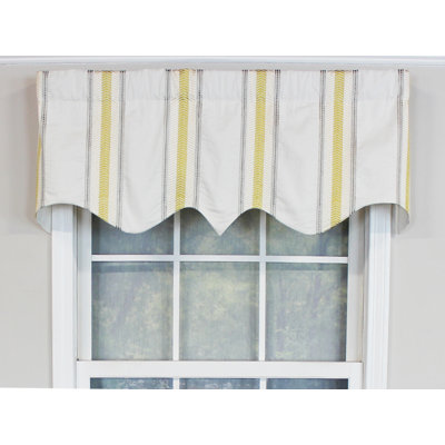 Cotton Blend Striped Pointed Window Pelmet