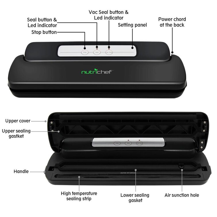 NutriChef - PKVS10BK - Kitchen & Cooking - Vacuum Sealers