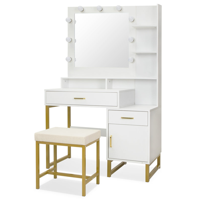 Elleece Vanity Set with Lighted Mirror
