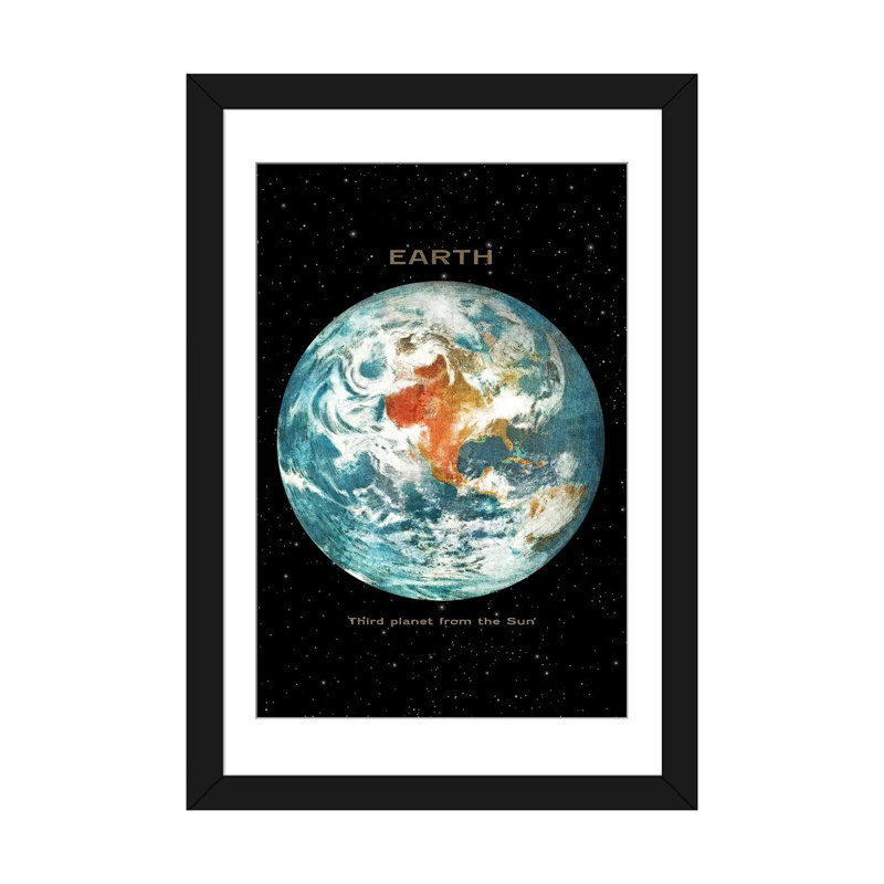 «Earth II» par Terry Fan - impression sur toile tendue, H 24 po x l 16 po x P 1 po, Papier d'art encadré noir, Blanc