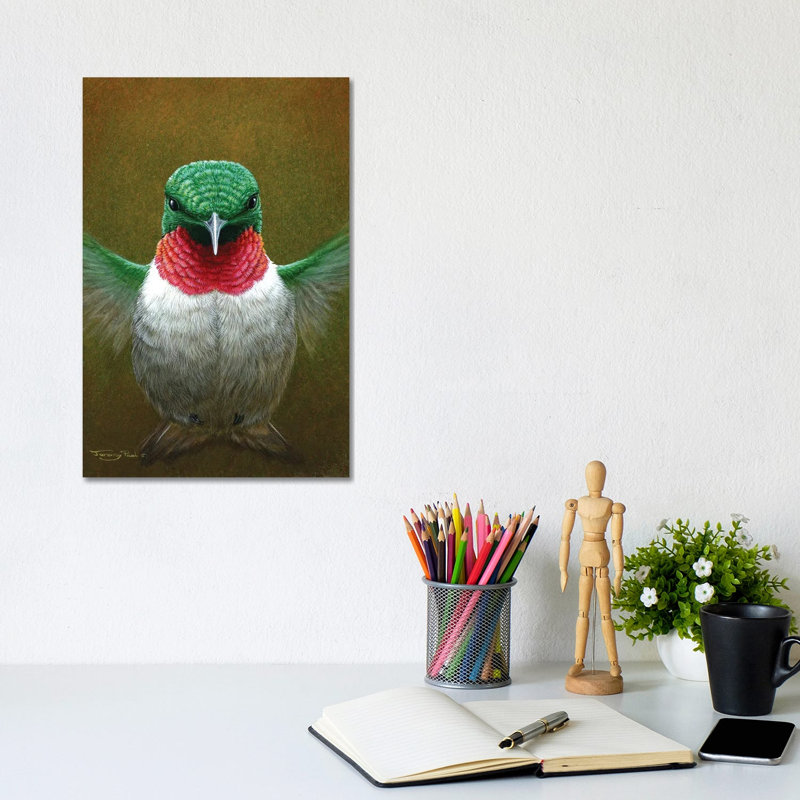 Hummingbird 1 Piece Wrapped Canvas Painting, 30.48cm H x 20.32cm W x 1.91cm D