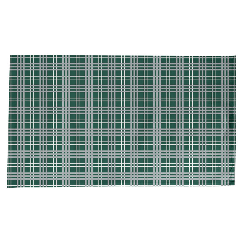 Nappe en mélange de coton à carreaux, Vert forêt / blanc / gris