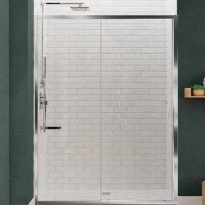 Halberd Series 48'' - W x 72'' H Single Added Door Framed Shower Door with TSUNAMI GUARD