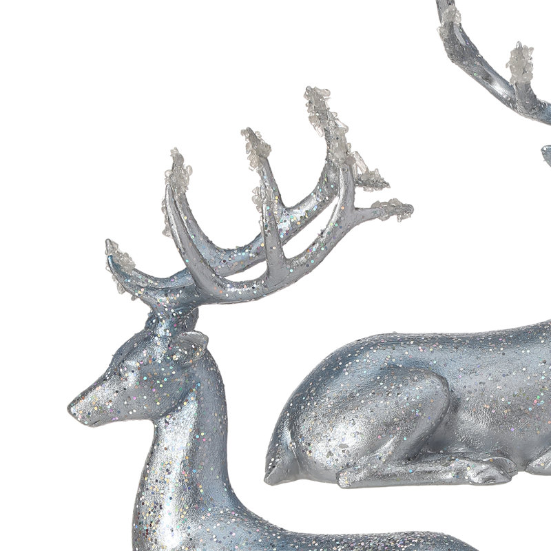 Cerfs d'hiver en résine