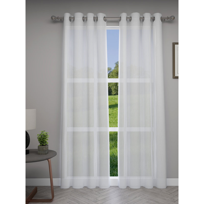 Daequan Sheer Curtain Pair, Vanilla