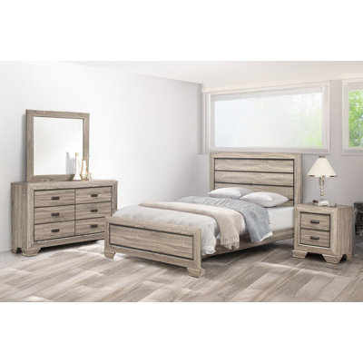 Amalee Rustic Grey Panel Bedroom Set