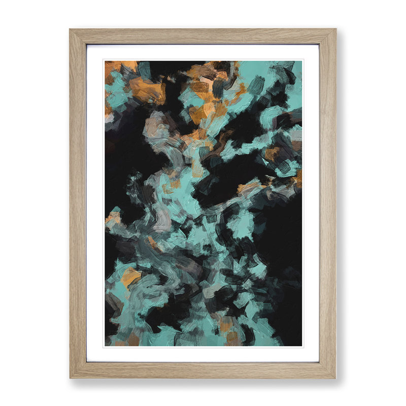 Beauty Abstract - Wall Art, 36cm H x 27cm W x 2cm D, Oak Framed, White