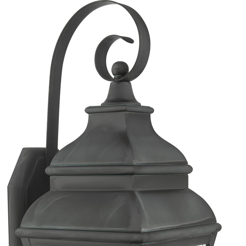 Lanterne murale d'extérieur en verre avec 2 ampoules H 21,5 po Anousha, Gris anthracite