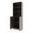 Particle - Board Bookcase With Stained Walnut And 2 Doors For Home Storage Needs Daily