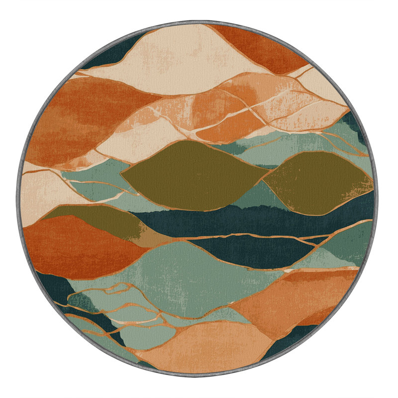 Mossy Tides Rug, Round 5'