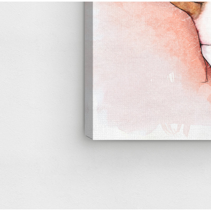 « sleep pup », reproduction de peinture à l’aquarelle, H 36 po x l 54 po x P 1,5 po, Toile tendue