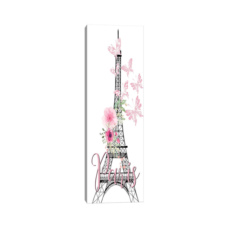 Paris Butterflies I by Kimberly Allen - Wrapped Canvas Panoramic Print, 30.48 cm H x 91.44 cm W x 1.91 cm D