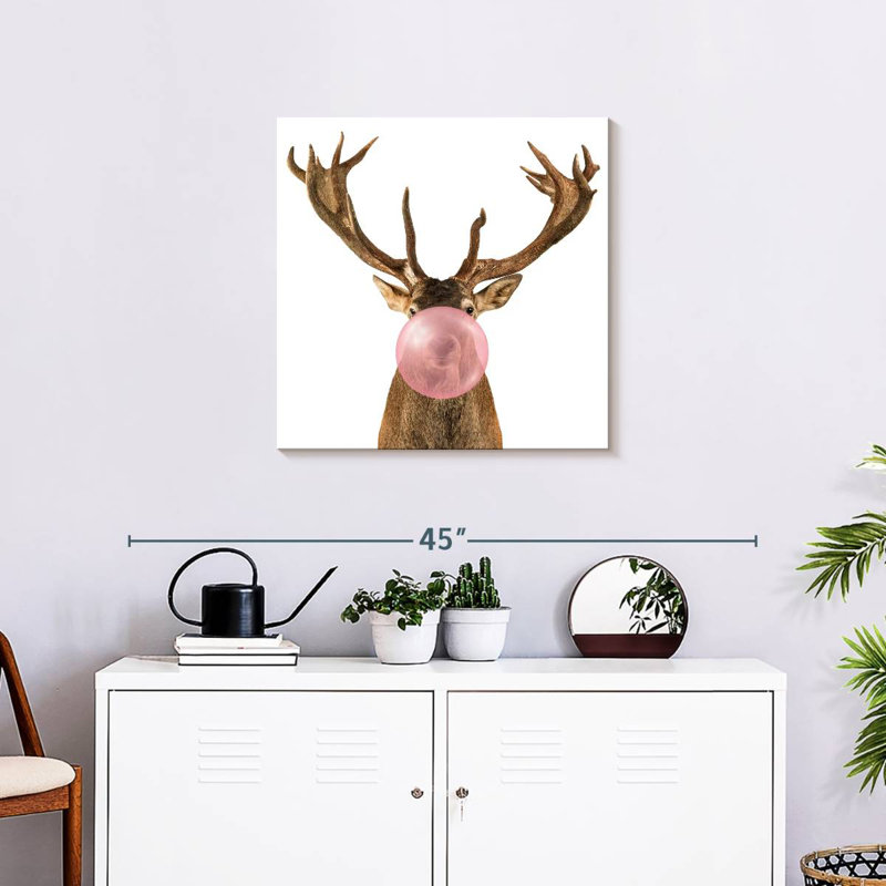 Crowle Bubble Gum Reindeer, 24" H x 24" W