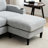 Convertible Combination Sofa Sofa L-Shaped Sofa With Footstools With Storage, White+Black Sofa For Living Room, Living Room/Bedroom/Office/Small Space 3-Seater Combination Sofa