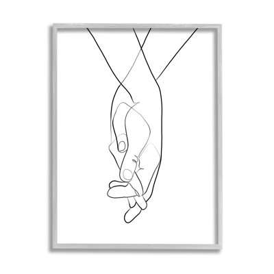 Mains entrelacées, geste romantique minimaliste