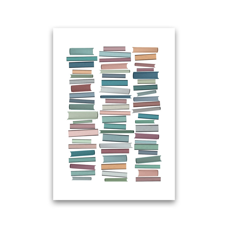 Books Pastel 1 Piece Wall Art, 59.4cm H x 42cm W x 3cm D, Paper