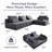 Boneless Couch for Living Room, Compression Cloud Couch, Deep Seat Modular Sectional Sofa, No Assembly Required (Gray, 3 Seater)-637864116-637864120-637864117