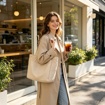 Sac fourre-tout grande capacité en plastique pour femme, sac à main décontracté à bandoulière avec compartiments séparés pour le sec et l'humidité, plusieurs poches, idéal au quotidien pour la salle de sport, le magasinage et les voyages.