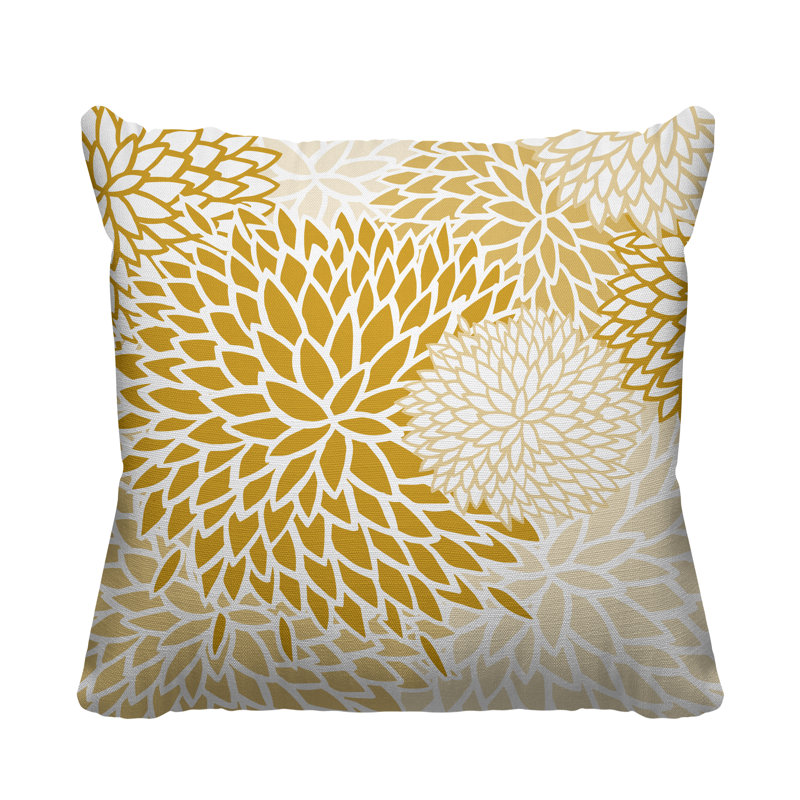 Arlo Outdoor Reversible Throw Pillow, 17W" x 17H", Yellow