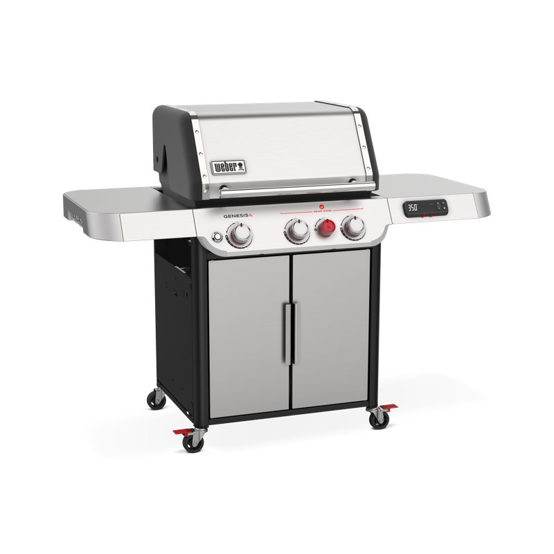 Weber Genesis Smart 325s Gas Grill, 3 Burner, Stainless Steel, Liquid Propane
