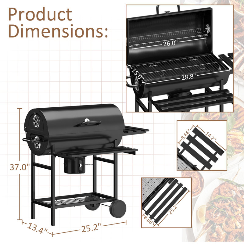 Furmax 29" Barrel Charcoal Grill