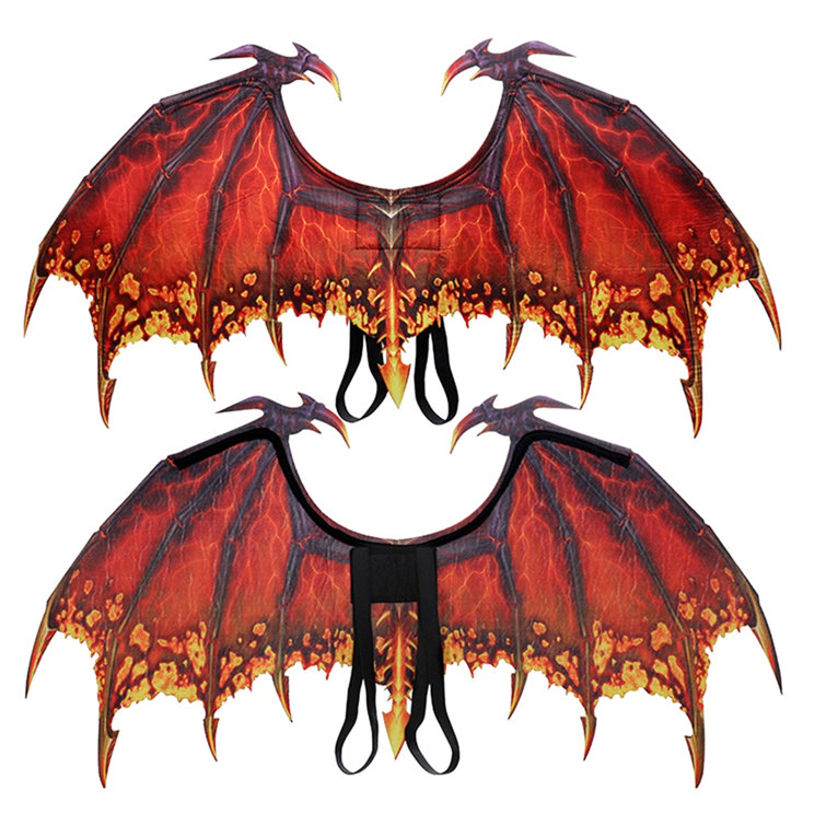 The Holiday Aisle® Halloween Costumes Cosplay Accessories Halloween Devil  Wings Costume Foldable Demon Dragon Bone Wings Red