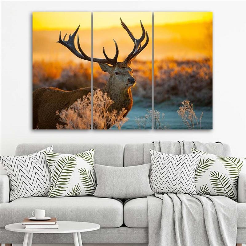 3-tlg. Leinwandbilder-Set Red Deer