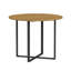 Ensemble de table à manger ronde rustique et 4 chaises en similicuir, ensemble de cuisine 5 pièces pour petits espaces, appartement et coin repas, fini grain de bois, chaises noires