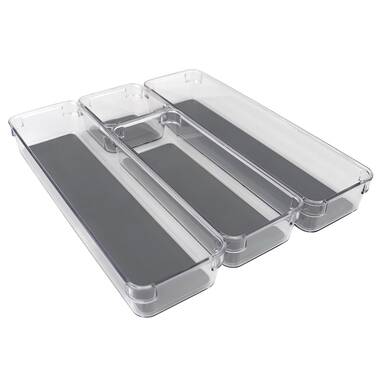 Oggi Clear Drawer Organizer - 3 X 6.25- Ideal for Organizing Kitchen  Drawers, Office, Desk, Silverware, Kitchen Utensils, Cosmetics and Bathrooms