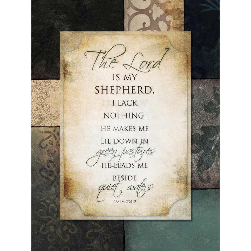 «The Lord Is Mine», art textuel sur toile tendue, H 24 po x l 18 po