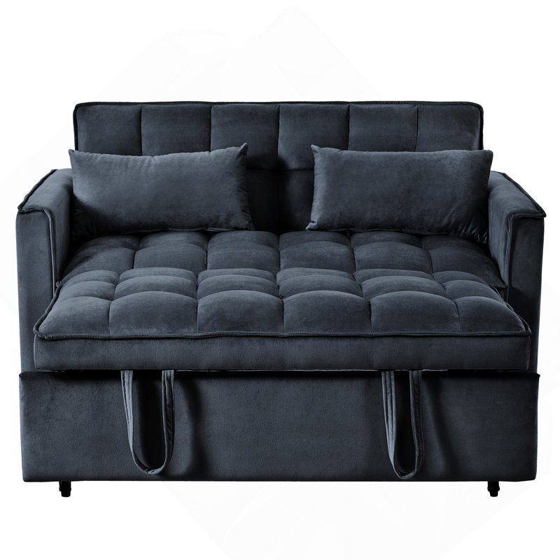 3 In 1 Convertible Sleeper Sofa Bed, Black