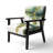 Awakenings In Spanish Moss IV - Upholstered Modern Arm Chair, Liquid Ink Accent Chair