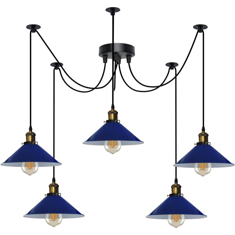 5 - Light Cone Pendant, Navy Blue
