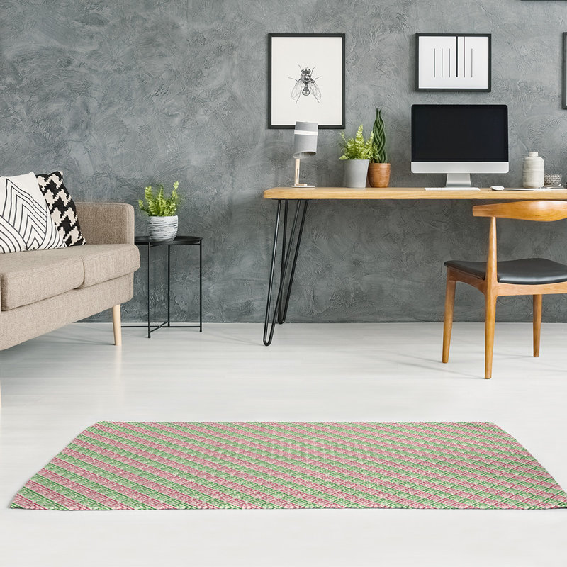 Dégradé géométrique aquamarine/saumon/tapis zone rose, Rectangle 4 pi x 6 pi