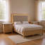 Ensemble de chambre pour grand lit en bois gris patiné avec détails blancs et argentés - Ensemble de 3 pièces avec 2 tables de chevet-131011051