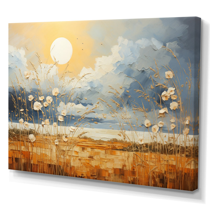 Nuage prairies collages IV - paysages, impressions sur toile, H 24 po x l 32 po x P 1 po, Toile tendue