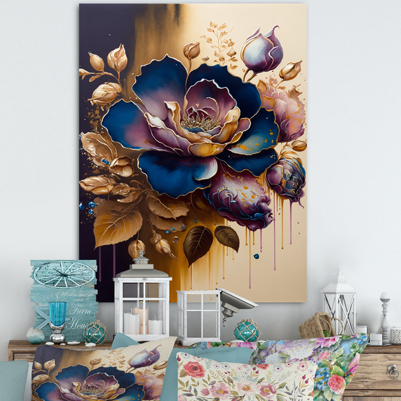 «Night Shade Rose IV», reproduction sur toile, H 20 po x l 12 po x P 1 po, Toile tendue