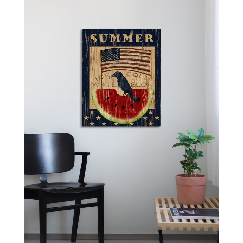 "Americana Summer Watermelon and Flag" par Beth Albert, impression sur toile tendue, H 32 po x l 24 po x P 1,5 po