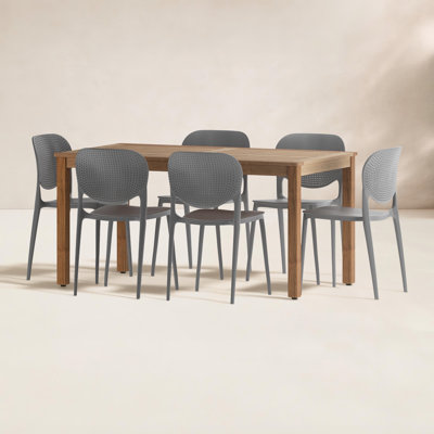 Anautica 59" Eucalyptus Patio Dining Set