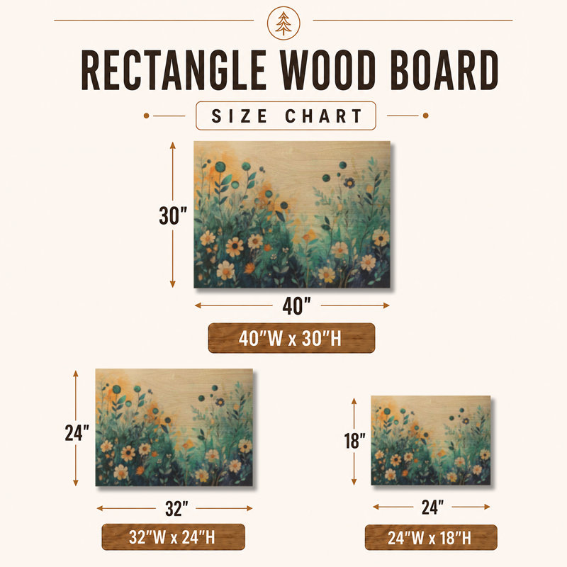 Daveric I - Art mural en bois de chalet, H 18 po x l 24 po, Rectangle