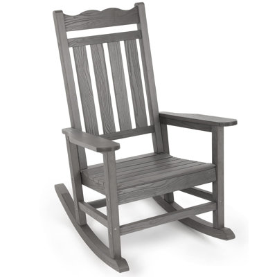 Lisann Outdoor Patio Rocking Chair, All-Weather HIPS Oversized Porch Rocker by Winston Porter