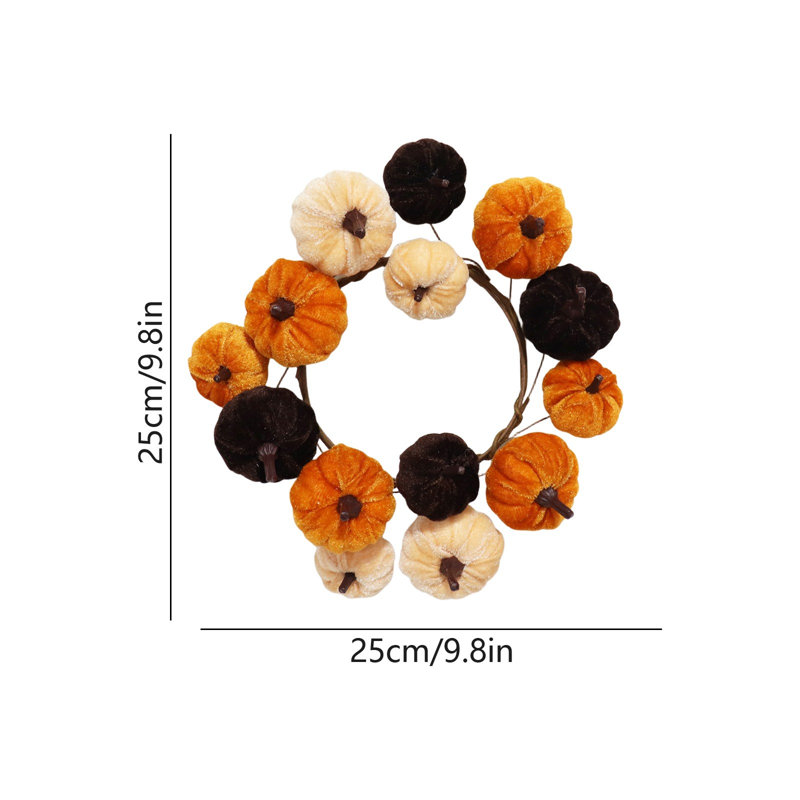 Couronne de citrouilles artificielles pour Halloween, petites citrouilles, décoration de table et murale pour l'automne et Thanksgiving.