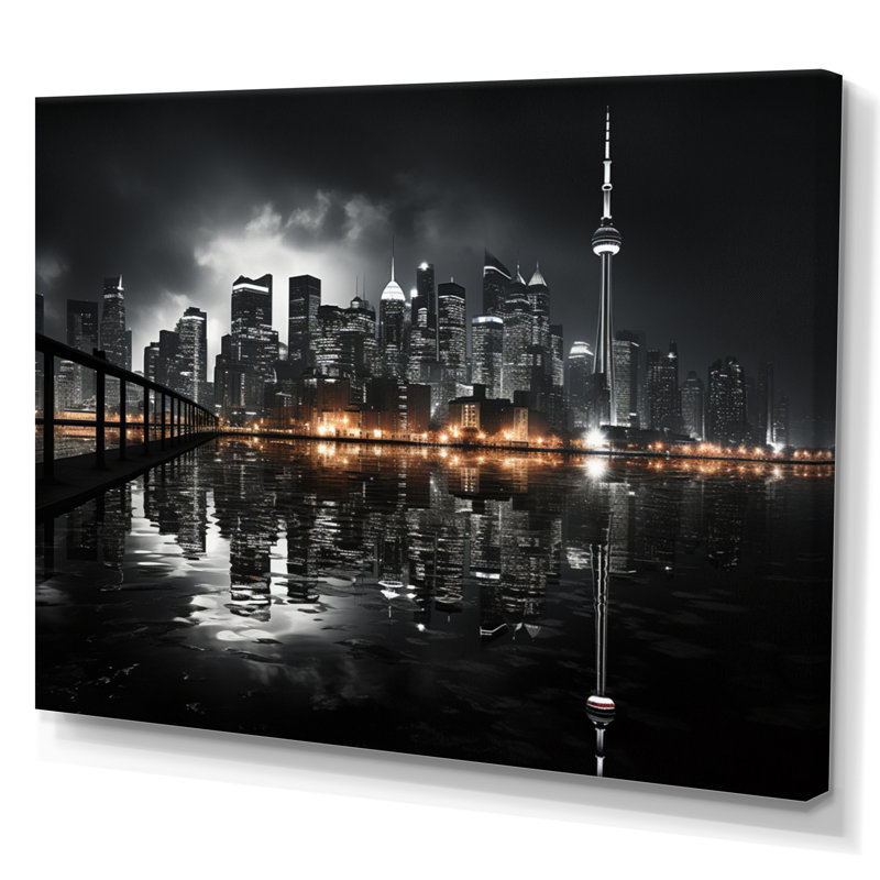 Canada Cityscape Noir I, H 12 po x l 20 po x P 1 po
