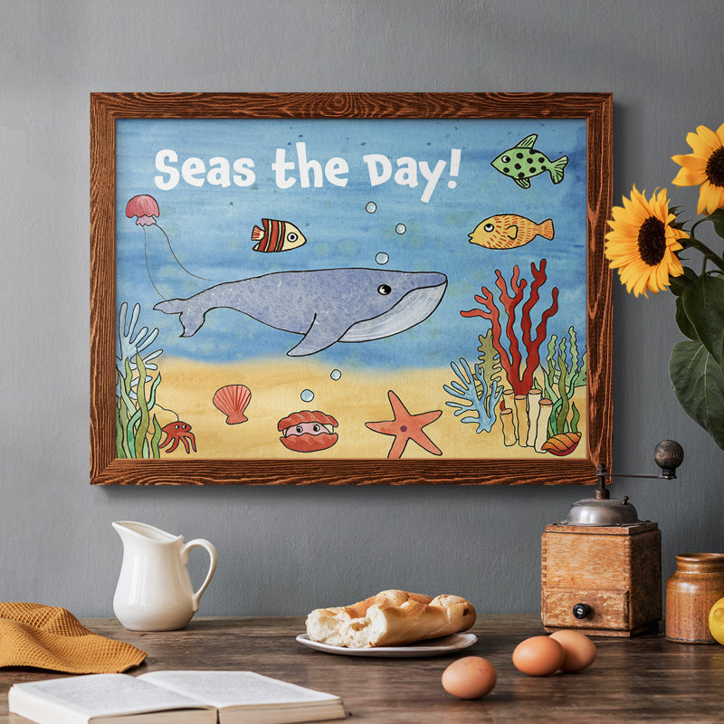 «Cute Sea Creatures II», reproduction sur toile, Érable, H 22 po x l 32 po