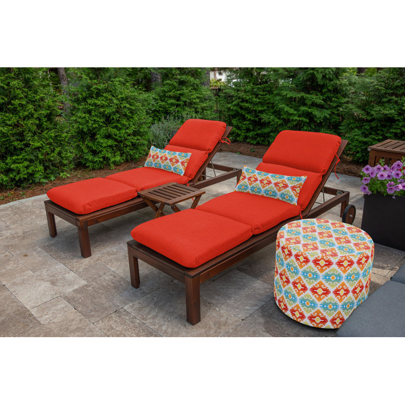 Red and Orange Ikat Indoor/Outdoor Reversible Lumbar Pillow