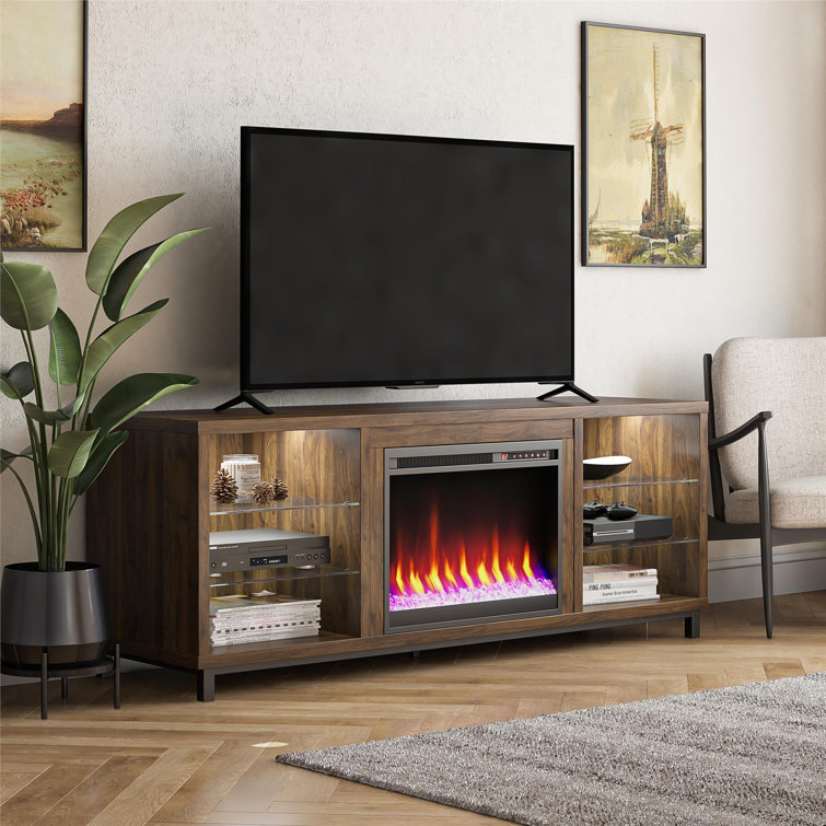 Vaske TV Stand for TVs up to 70" with Fireplace Included