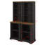 Armoire haute deux pièces, bibliothèque moderne avec tablettes de rangement, tablette ouverte autoportante avec dispositif anti-basculement-738403094