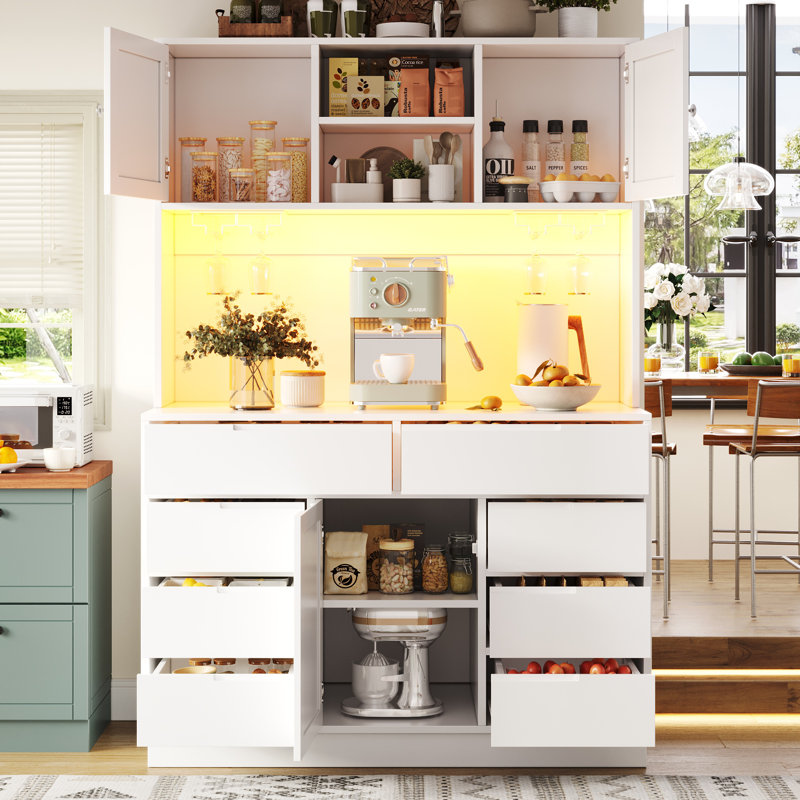 183.5cm Kitchen Pantry, White