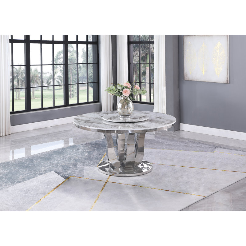 Table de salle à manger à piédestal de 57,5 po Bradly